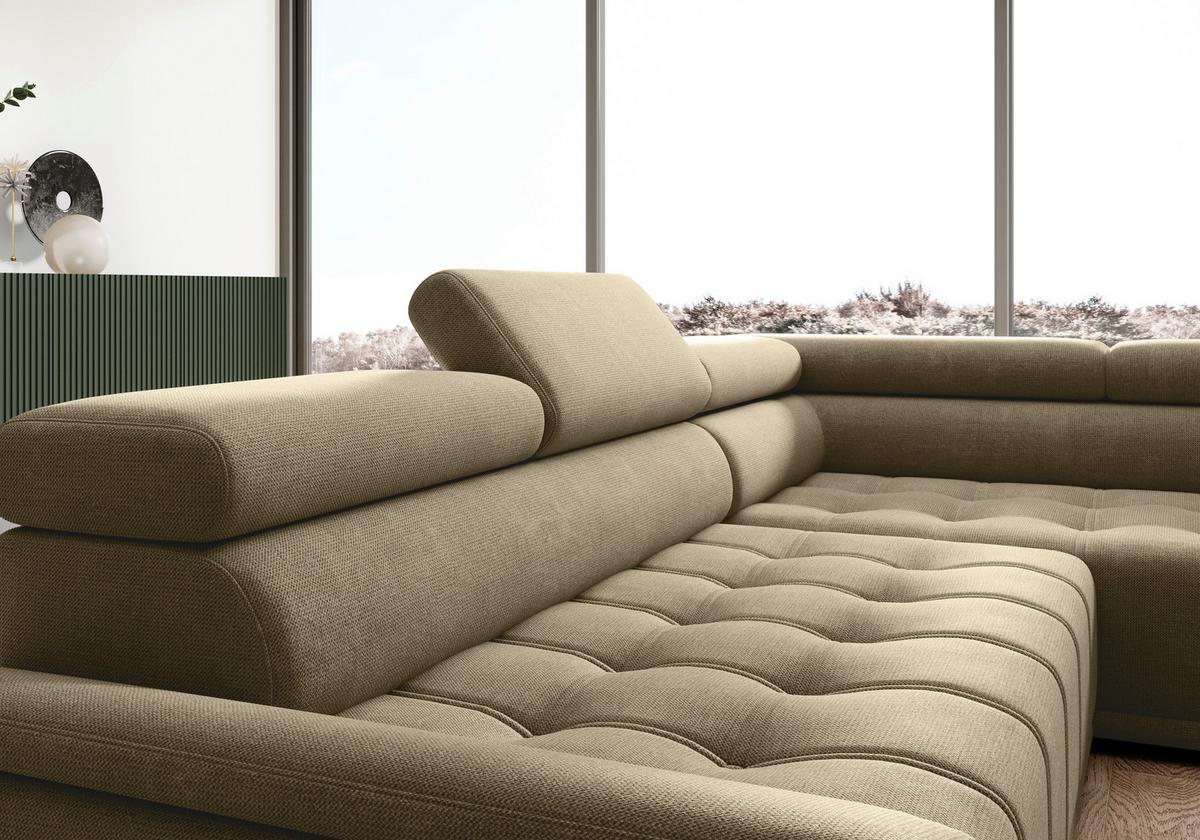 Kutna Garnitura Gremio - crna/taupe, Moderno, tekstil/plastika (283/106cm) - Modern Living