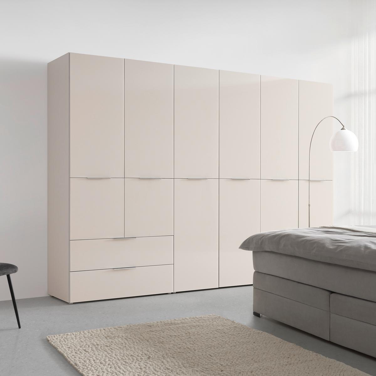 Drehtürenschrank Siena Kaschmir - Kaschmir/Chromfarben, KONVENTIONELL, Glas/Holzwerkstoff (300/212/57cm) - Premium Living