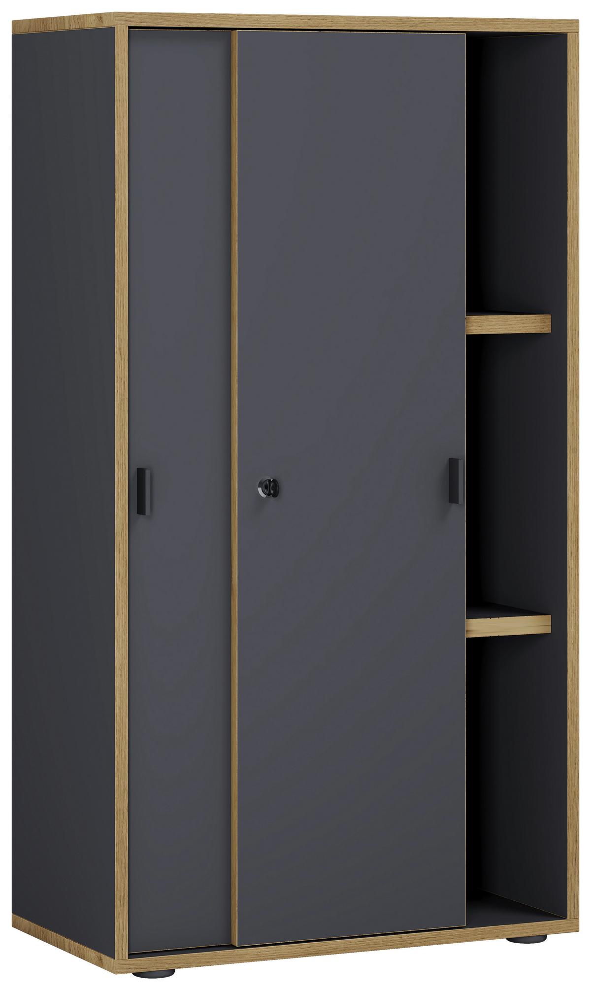 AKTENSCHRANK SALIA B60 - Honigeiche/Anthrazit, Design, Holzwerkstoff (60/110/37cm) - MID.YOU