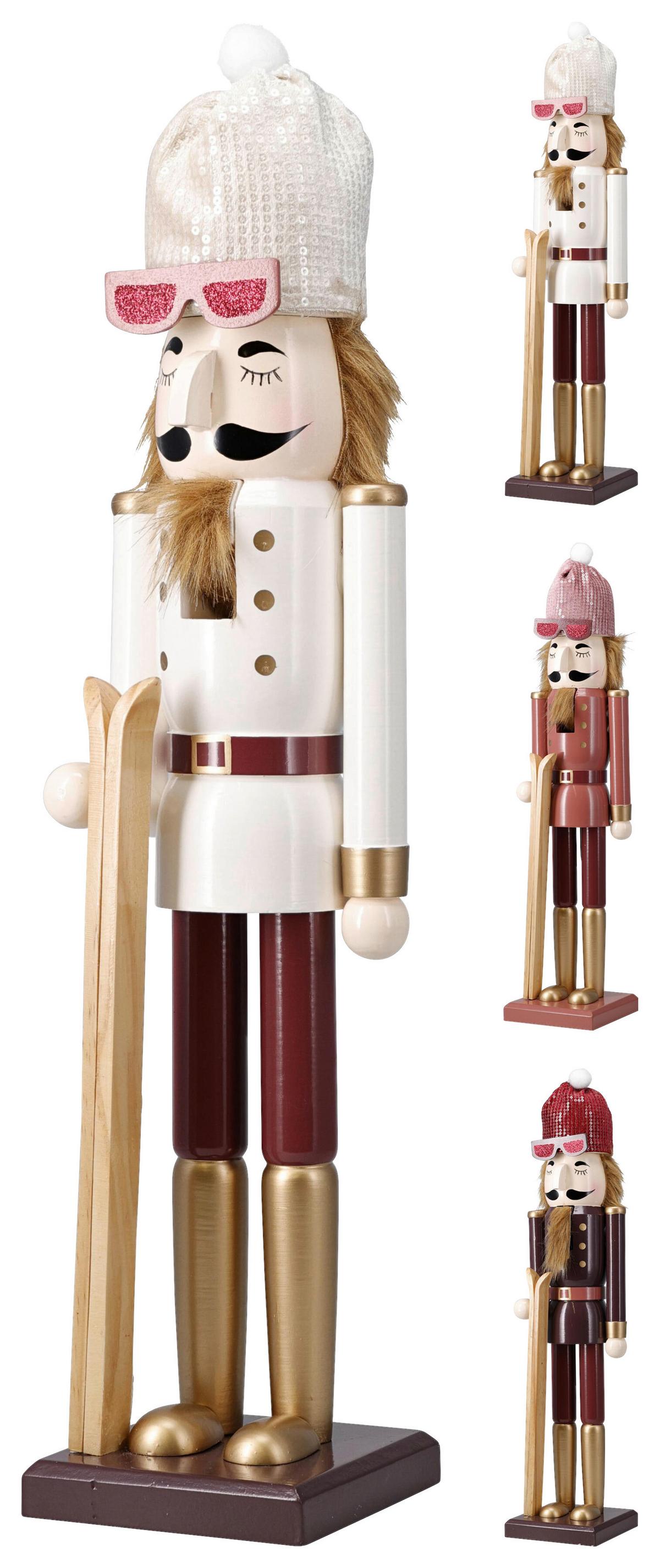 Nussknacker Finn diverse Farben - Bordeaux/Goldfarben, Basics, Holz (10.5/50/11.5cm)