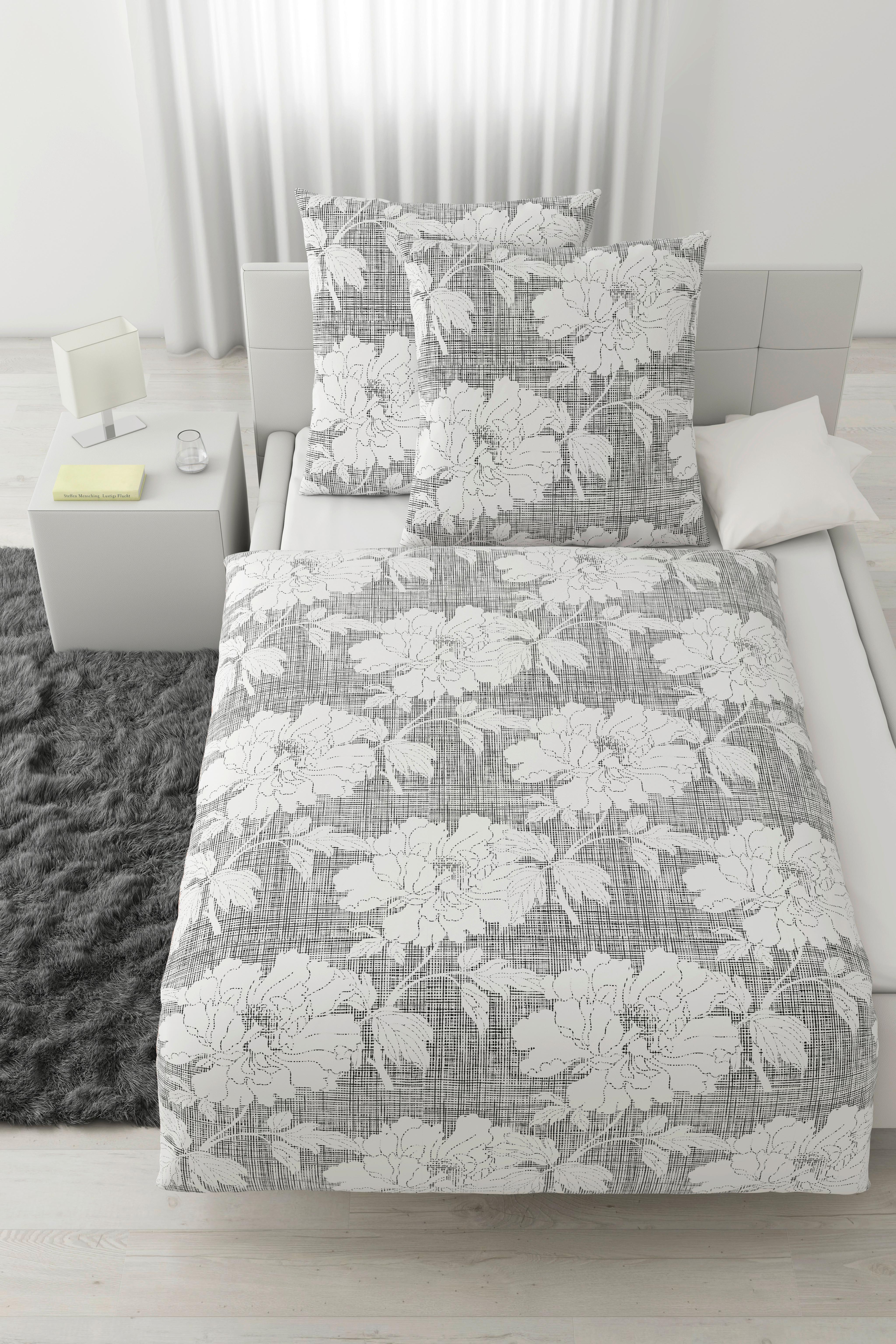 BETTWÄSCHESET GUNDI XXL - Weiss/Schwarz, Romantik / Landhaus, Textil (200/210cm) - Mömax