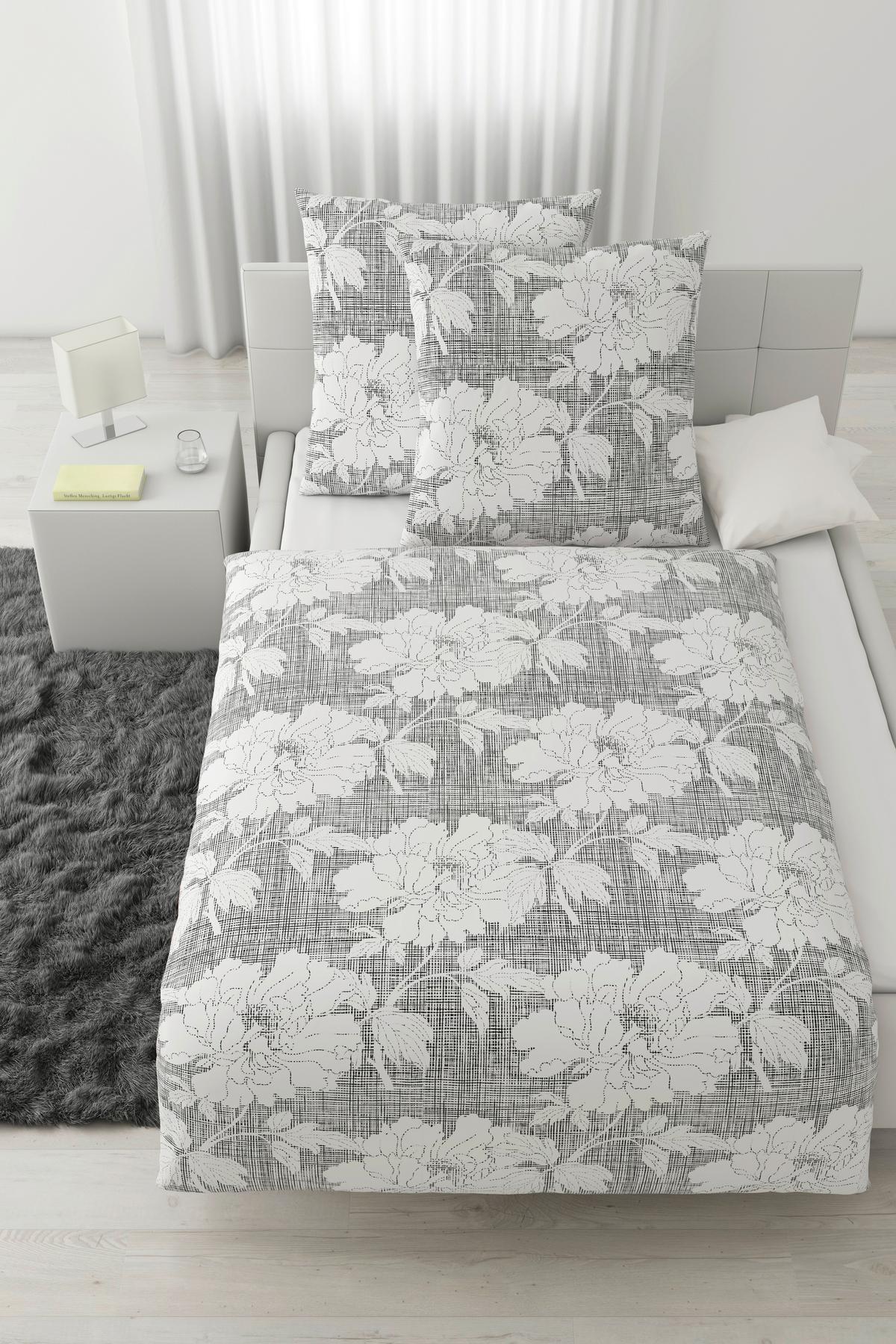 BETTWÄSCHESET GUNDI XXL - Weiss/Schwarz, Romantik / Landhaus, Textil (200/210cm) - Mömax