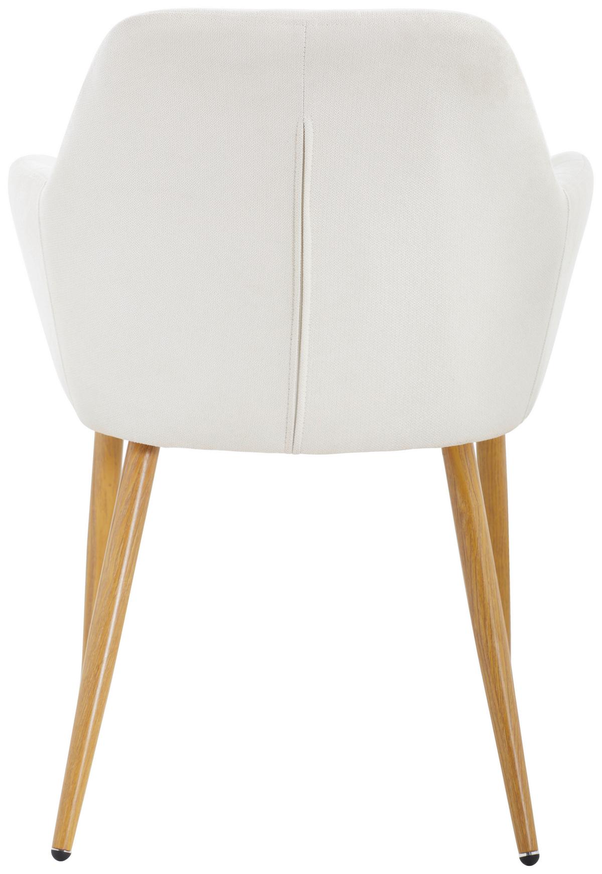 KRZESŁO Z PODŁOKIETNIKAMI DROPS - beżowy/kolor dębowy, Modern, metal/tkanina (57/82/60cm) - MID.YOU