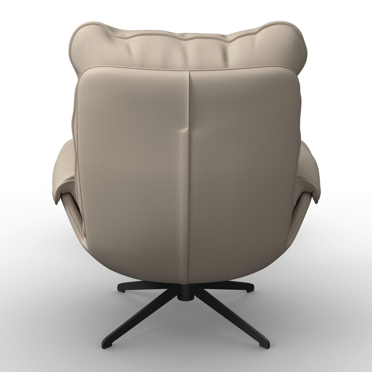 Sessel Andrea Lederlook Beige - Beige/Schwarz, MODERN, Holz/Textil (82/105/80cm) - Bessagi Home