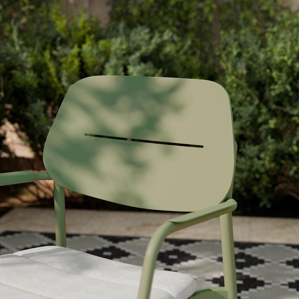 Gartenstuhl Verde Hellgrün/Salbeigrün Aluminium - Salbeigrün/Hellgrau, MODERN, Textil/Metall (57/85/57cm) - Mömax