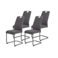 SCHWINGSTUHL-SET CHRISTINA II S 4ER-SET - Anthrazit/Grau, MODERN, Textil/Metall (44/61/98cm) - MID.YOU