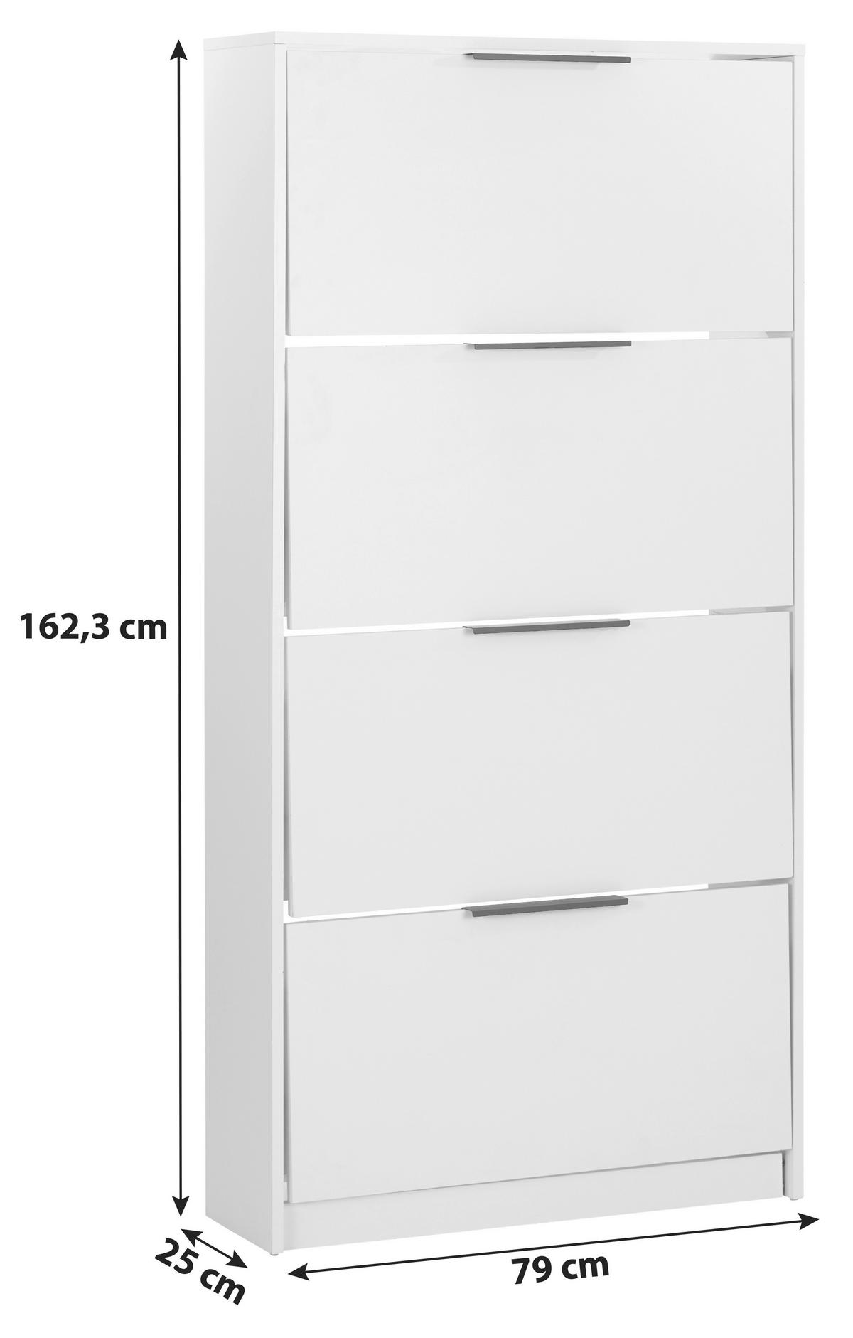 Omara Z Loputami Za Čevlje Anna 01, Bela - črna/bela, Moderno, kovina/leseni material (79/162,3/25cm) - Mömax