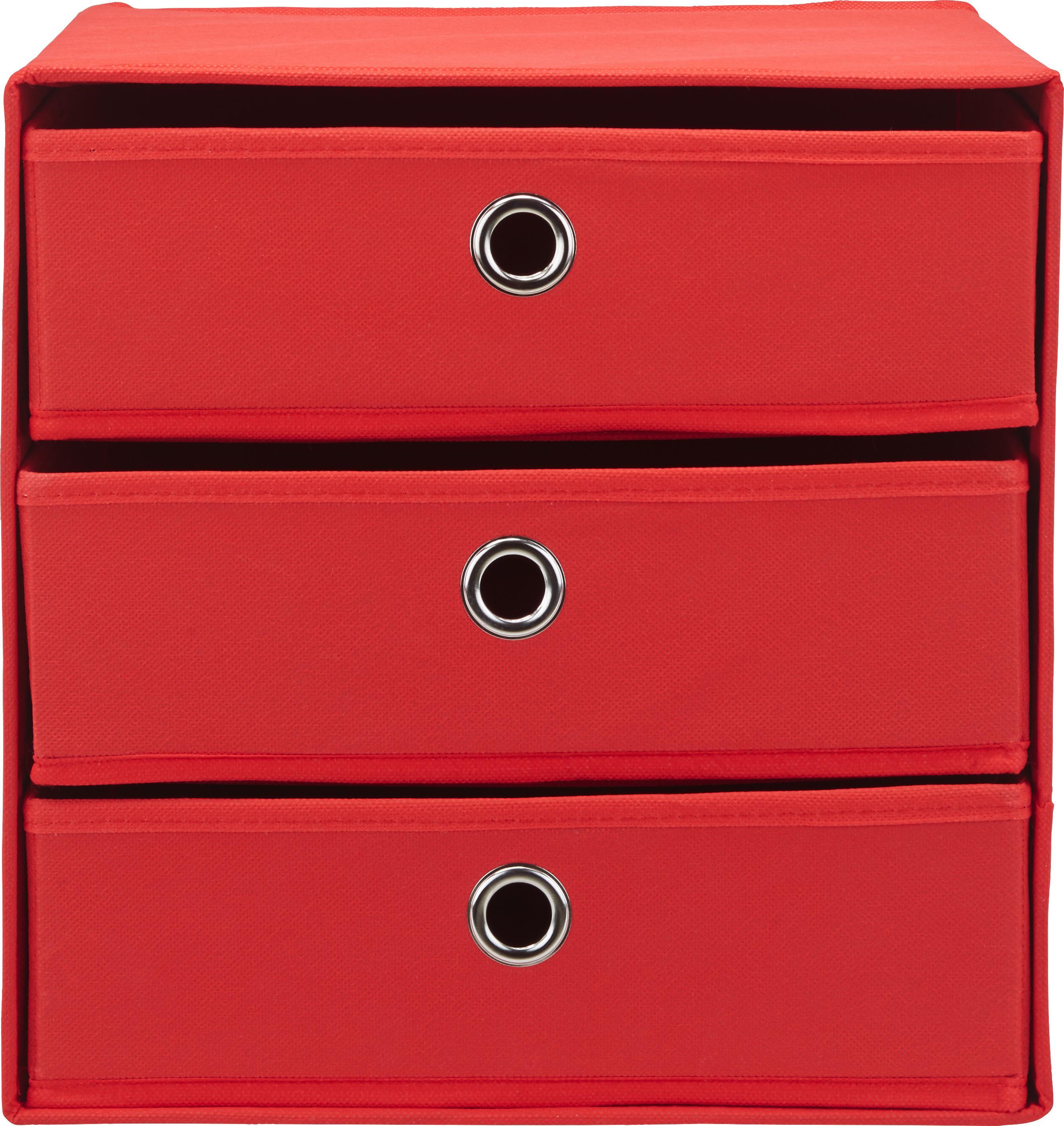 Schubladenbox Mona ca. 32x31,5cm - Rot, MODERN, Karton/Textil (32/31,5/32cm) - Mömax modern living
