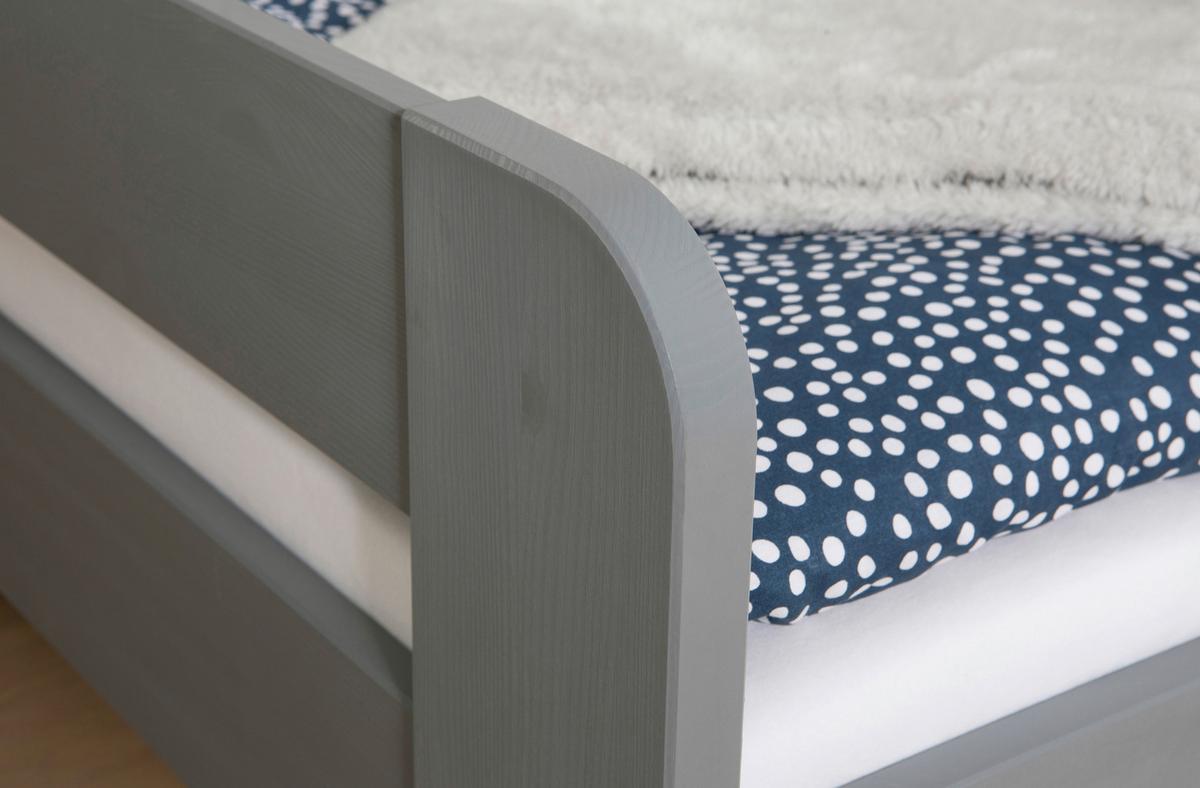 Bett Bennet mit Schubkasten ca. 90x200 cm Hellgrau - Hellgrau/Naturfarben, MODERN, Holz/Textil (90/200cm) - MID.YOU