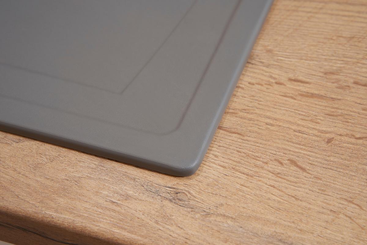 Spüle Boston Grau Kunststein B: ca. 86 cm - Grau, Trend, Glas/Kunststoff (86/20/50cm) - Respekta