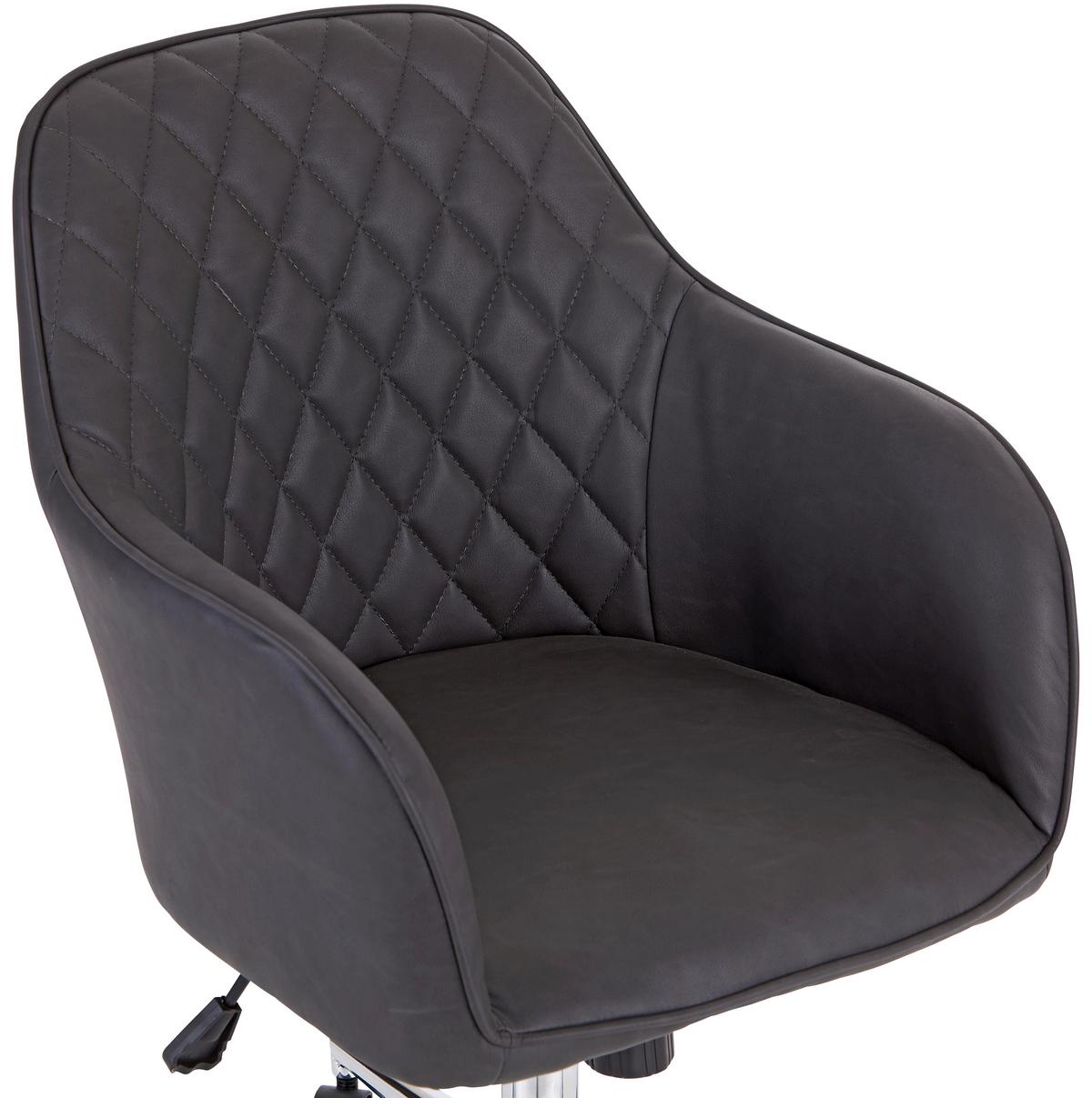 KRZESŁO OBROTOWE MELBOURNE - antracytowy/brązowy, Modern, tworzywo sztuczne/metal (57,5/84,5-94,5/58,5cm) - MID.YOU