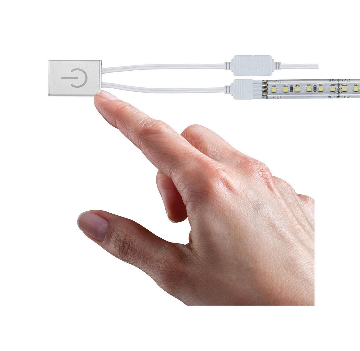 LED-Strip MaxLED Touch Switch Silberfarben max. 144 Watt - Silberfarben, Basics, Metall (4,3/0,85cm) - Paulmann