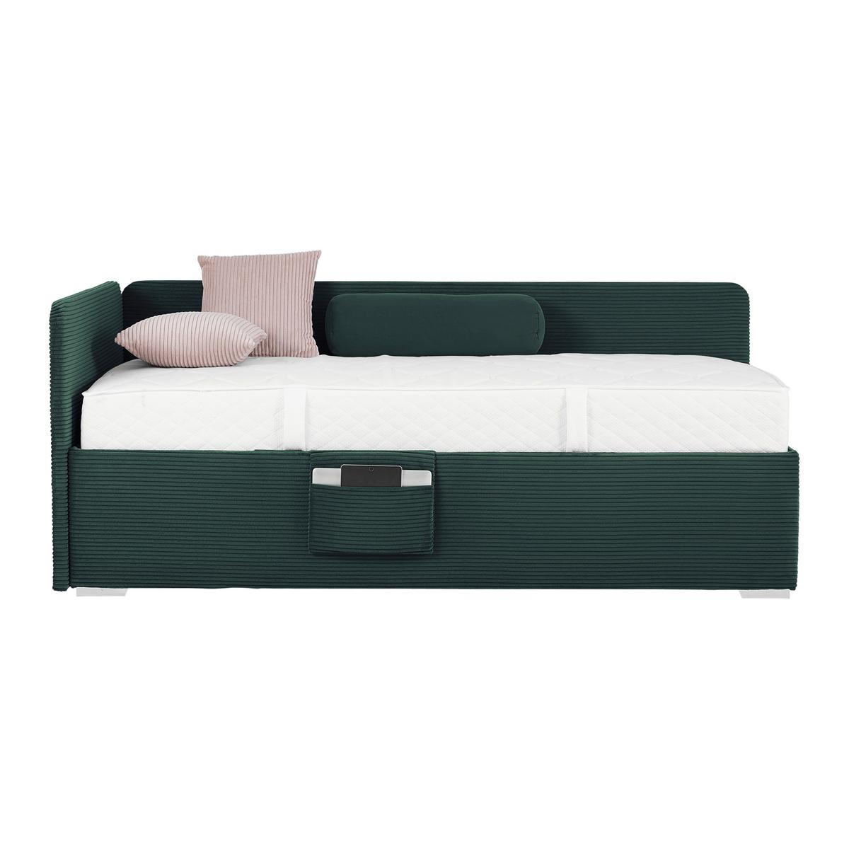 Bett Remi Grün ca. 140x200cm - Chromfarben/Naturfarben, KONVENTIONELL, Holz/Kunststoff (140/200cm) - Mömax