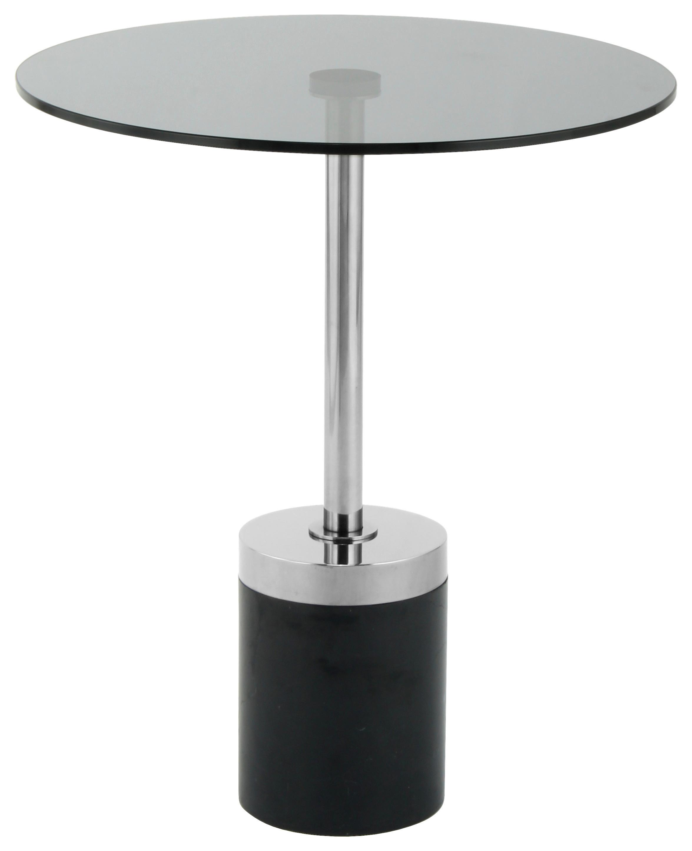 BEISTELLTISCH LANA 125 GRAPHIT / SCHWARZ - Graphitfarben/Schwarz, Design, Glas/Stein (46/46/53cm) - Kayoom