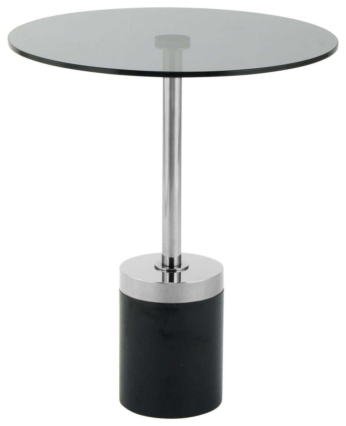 BEISTELLTISCH LANA 125 GRAPHIT / SCHWARZ - Graphitfarben/Schwarz, Design, Glas/Stein (46/46/53cm) - Kayoom