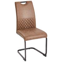 KRZESŁO NA PŁOZIE KAI - czarny/brązowy, Basics, metal/tkanina (43/97/59cm) - MID.YOU