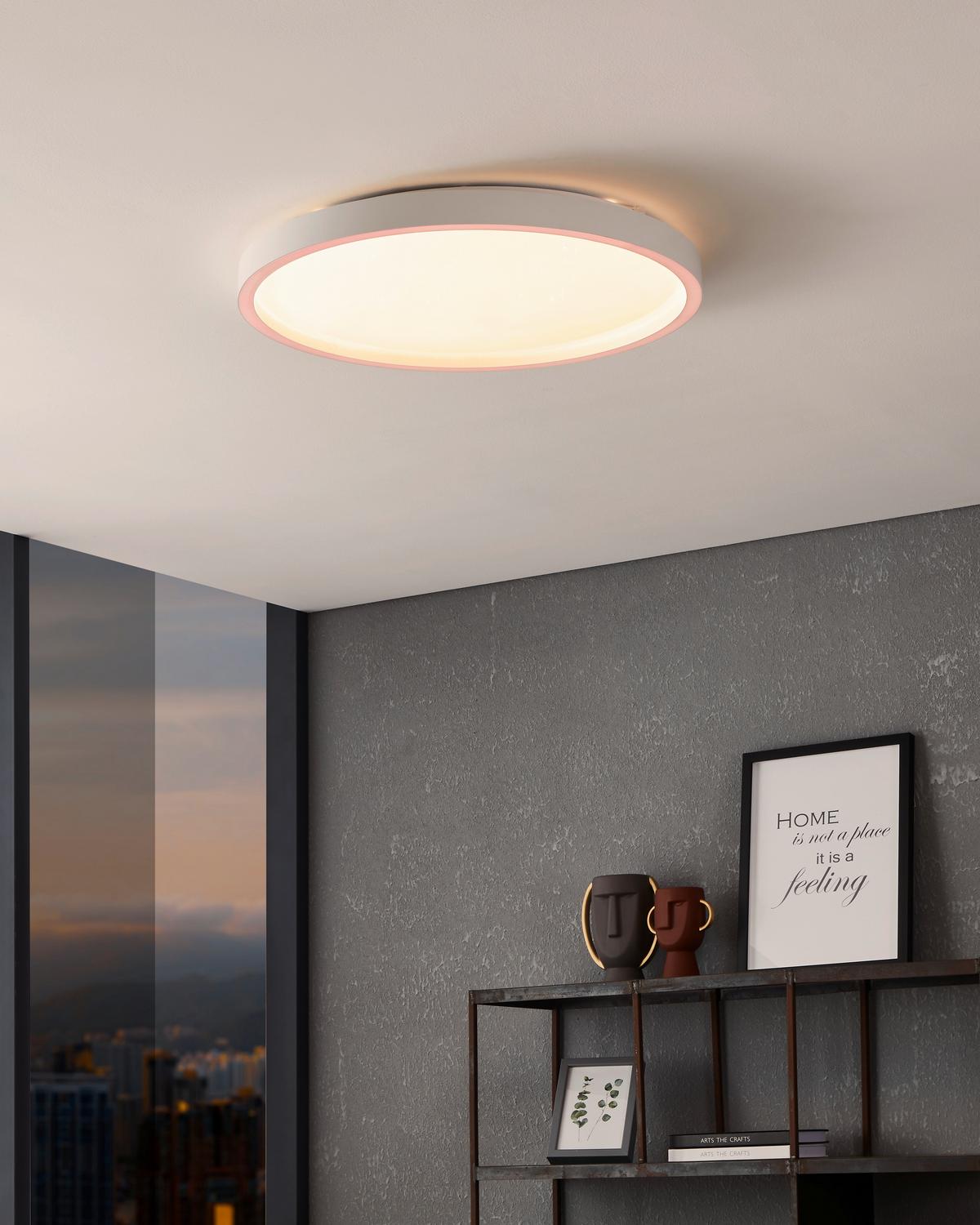 Deckenleuchte 900409* Montemorelos-Z - Weiss, Design, Kunststoff/Metall (57/7cm) - Eglo