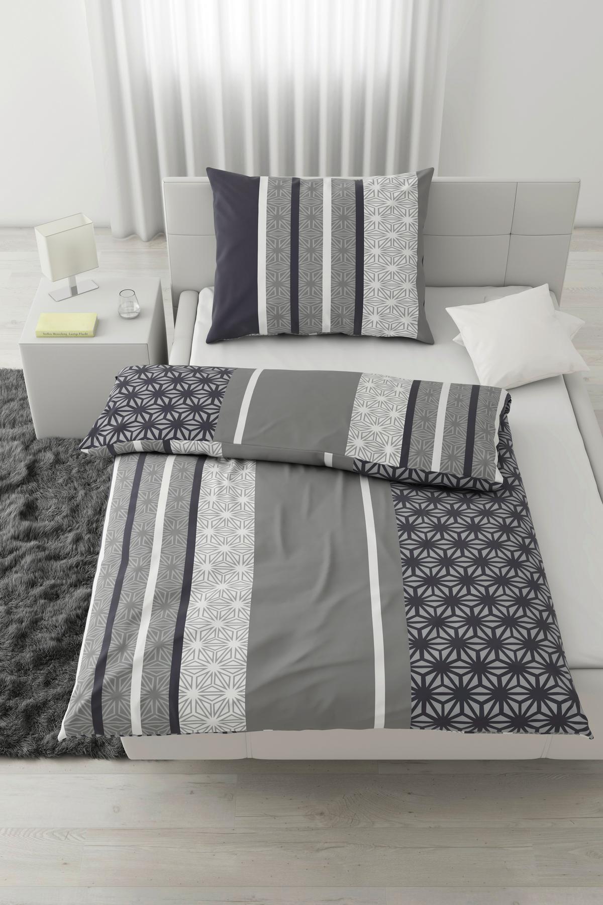 BETTWÄSCHESET SARA - Grau, Textil (160/210cm) - Modern Living