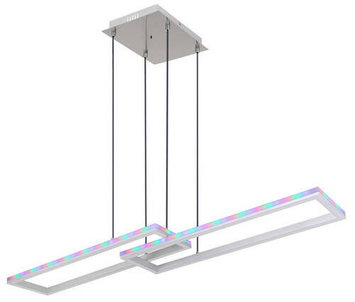 Viseča Led-svetilka Salmos, S Sijalko - srebrne barve/opal, Trend, kovina/umetna masa (119,5/25,5/120cm) - Globo