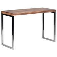 Konzolna Mizica Guna - barve kroma/barve akacije, Moderno, kovina/les (120/45/76cm) - MID.YOU