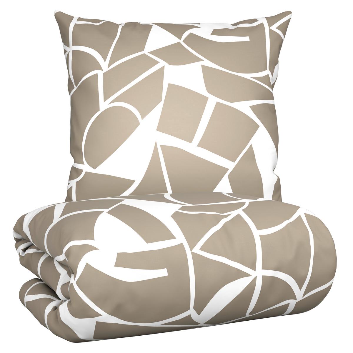 Bettwäsche Axel Weiss/Beige ca. 135x200cm - Beige/Weiß, MODERN, Textil (135/200cm) - Mömax