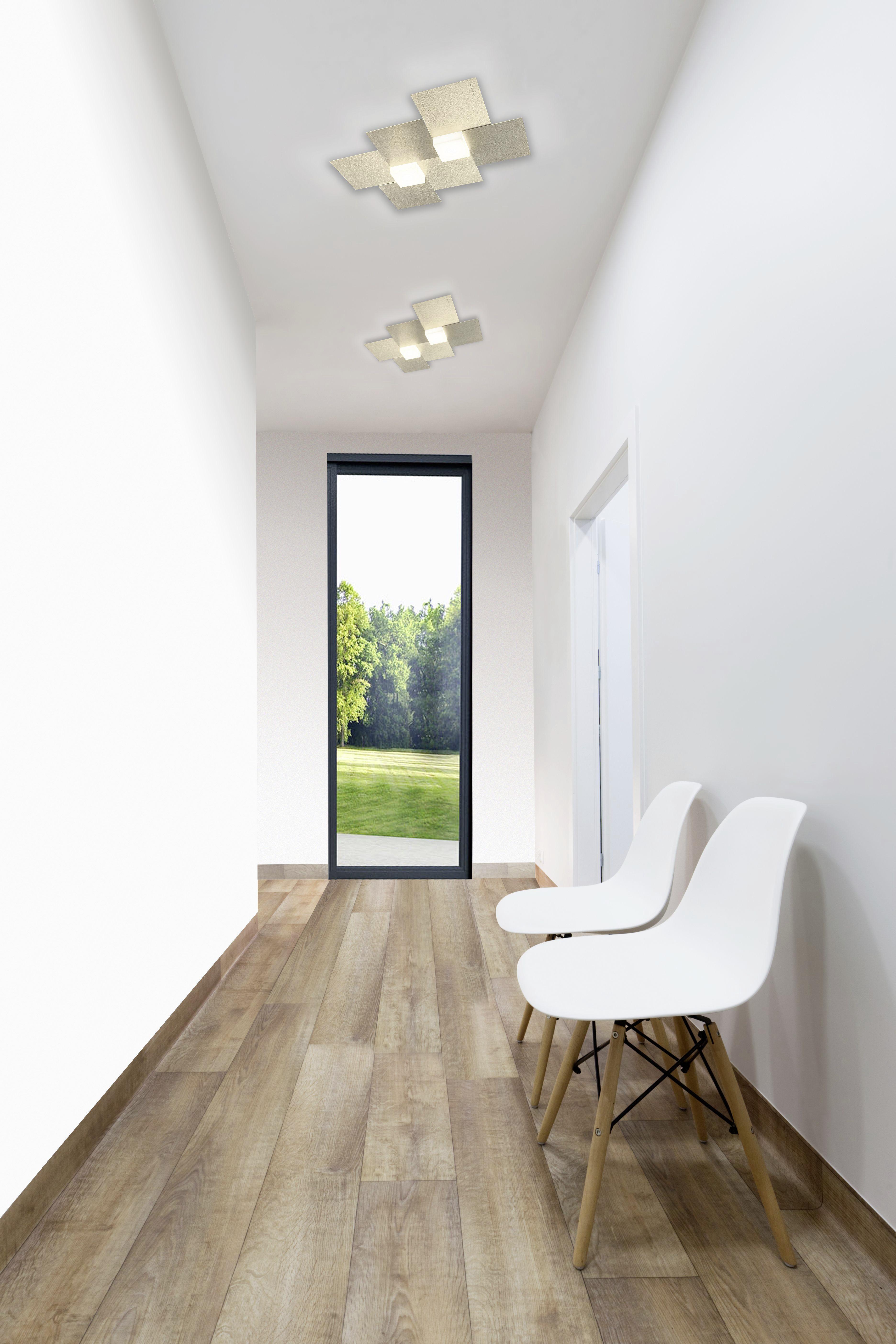 LAMPA SUFITOWA LED 52-770-075 CREO - szampanowy, Design, metal (38,5/33/5,2cm) - Grossmann