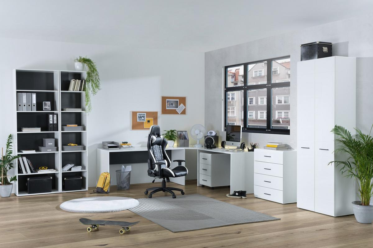 REGAŁ AVANTI - antracytowy/biały, Basics, materiał drewnopochodny/tworzywo sztuczne (75/103,8/40cm) - MID.YOU