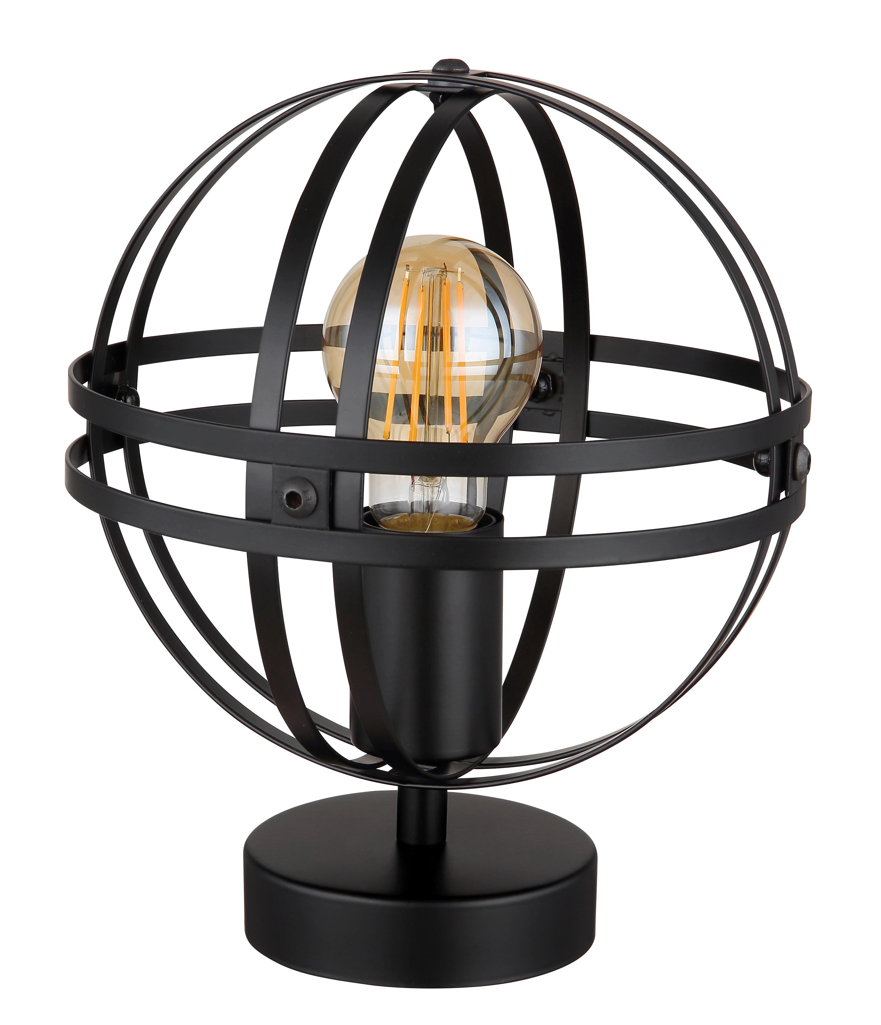 Tischleuchte Tamara Schwarz max. 60 Watt - Schwarz, Design, Kunststoff/Metall (20/24,5cm) - Globo