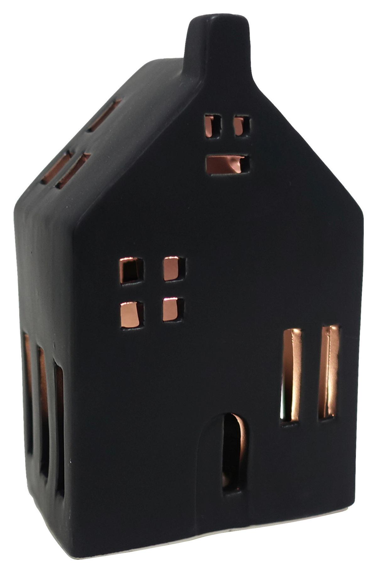 Dekor Ház Luke - fekete, Konventionell, kerámia (8,5/14/6cm) - Modern Living