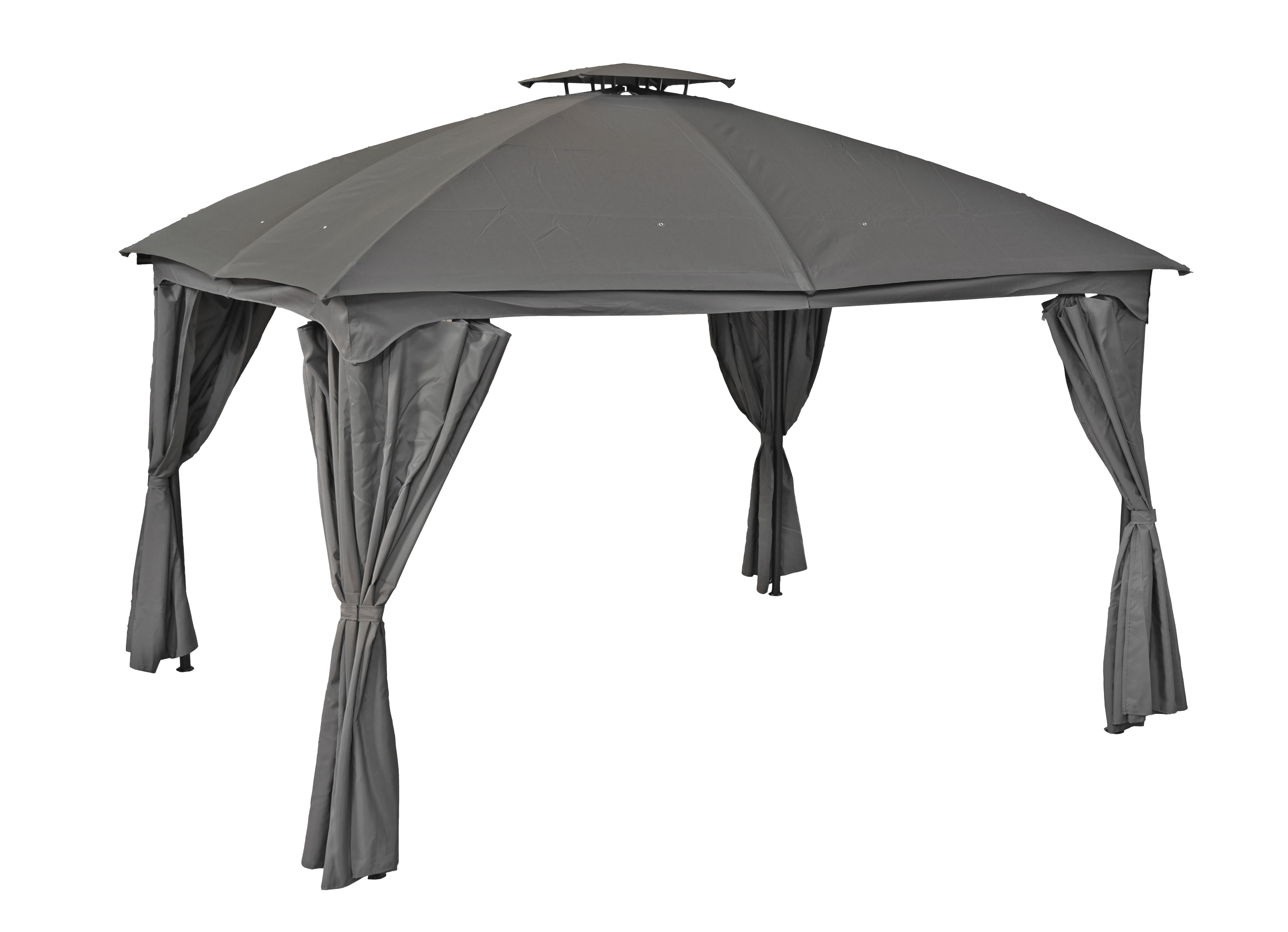 Pavillon Kama Anthrazit/Schwarz - Anthrazit/Schwarz, Basics, Kunststoff (360/270/300cm) - Gardenson