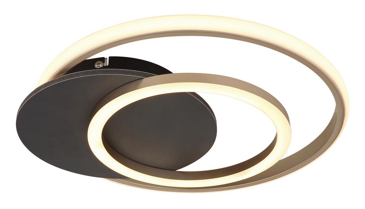 LED-DECKENLEUCHTE 67331G-24 JULIO - Champagner/Opal, Design, Holzwerkstoff/Kunststoff (38/36/6,5cm) - Globo