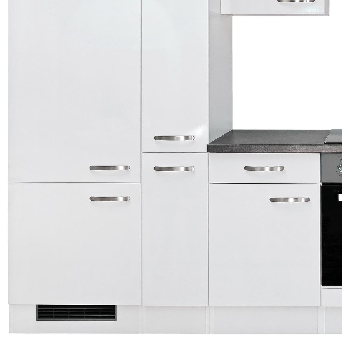 Kuhinjski Blok Z Aparati Alba, Bela - barve nerjavečega jekla/bela, Moderno, kovina/leseni material (310cm) - FlexWell