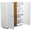 HOOGKAST GIOVANNI - Wit/Eikenkleuren, Modern, Houtcomposiet/Hout (120/123/40cm) - Premium Living