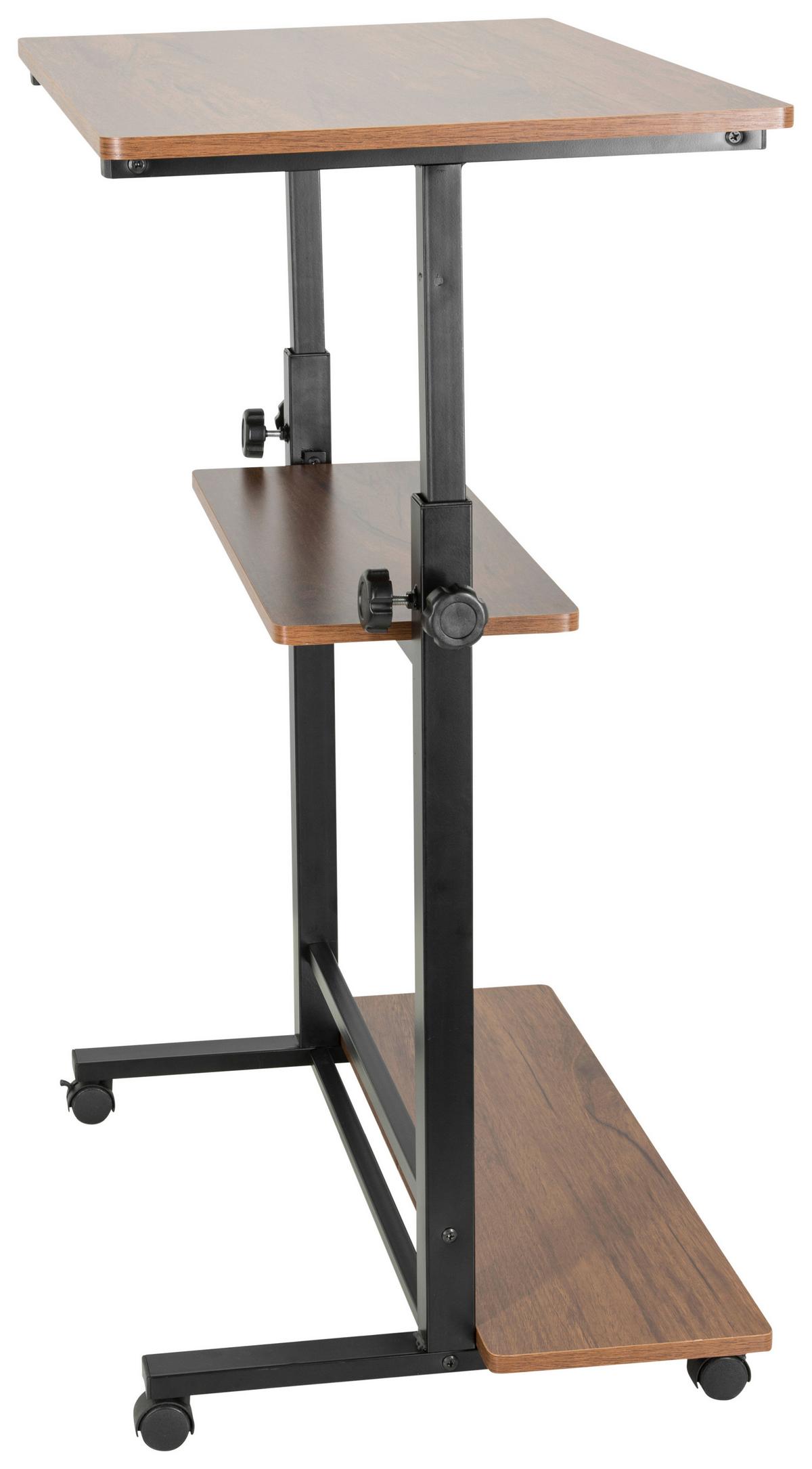 Pisalna Miza Workstation Ii, Črna, Hrast - črna/barva oreha, Basics, kovina/umetna masa (80/80x120/50cm) - MID.YOU