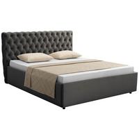 Polsterbett Katar Grau ca. 160x200cm - Schwarz/Grau, KONVENTIONELL, Textil (160/200cm) - Mömax