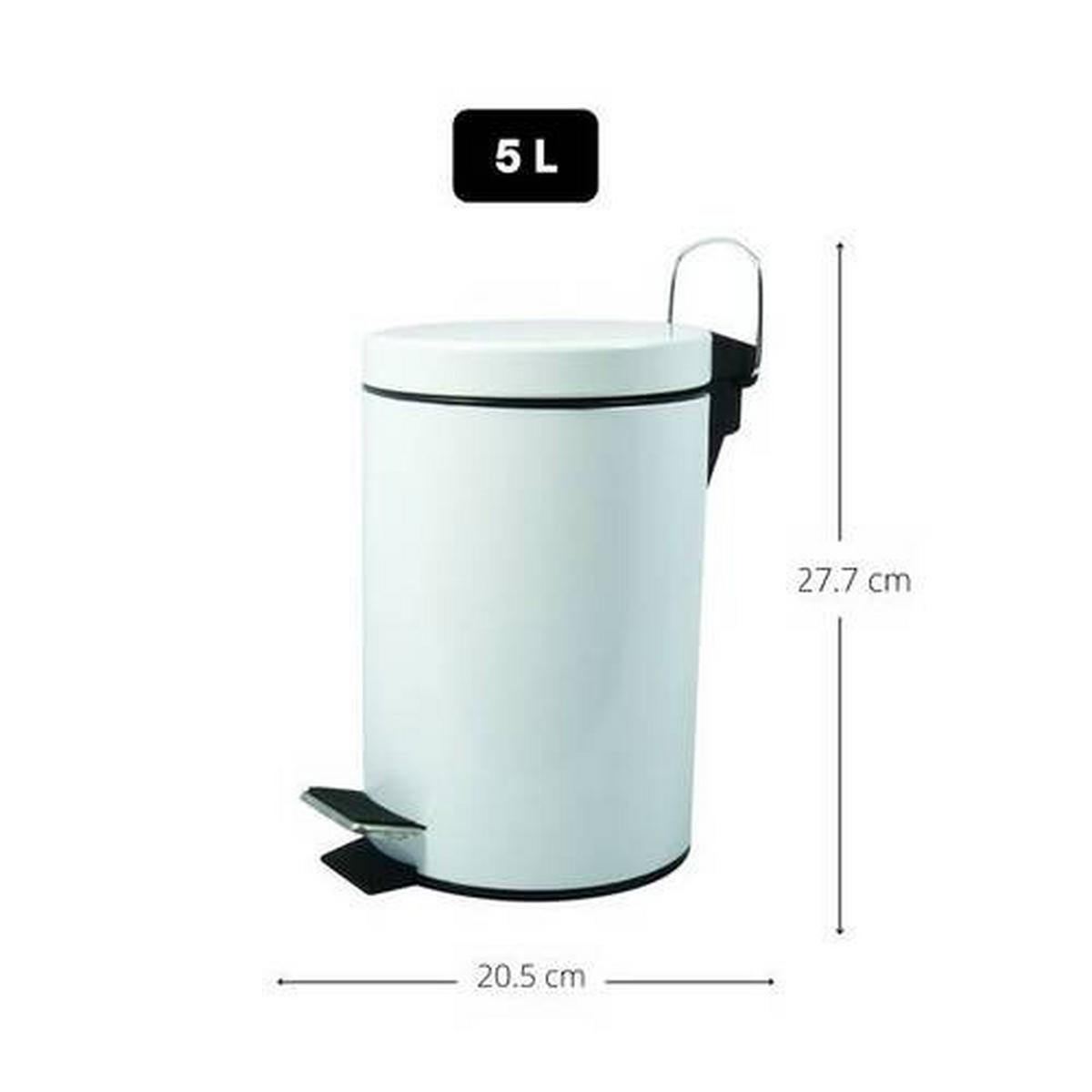Treteimer 100160 - Weiss/Schwarz, Konventionell, Kunststoff/Metall (20,5/27,7cm) - Spirella
