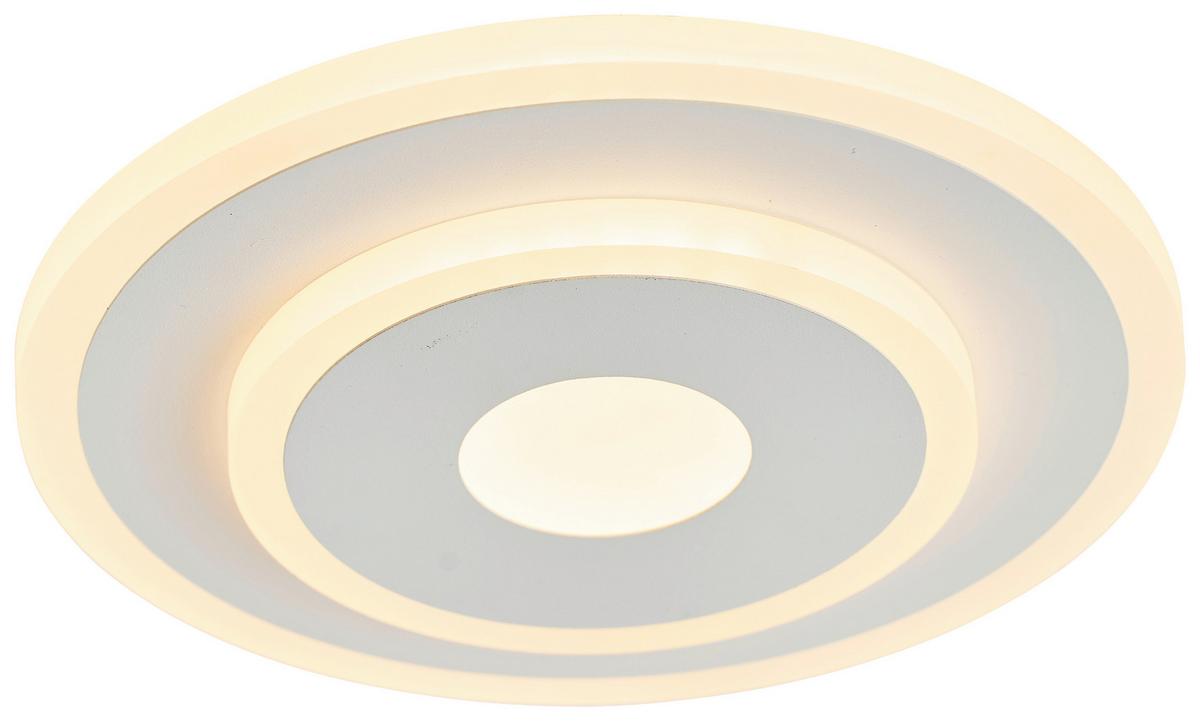 LED-Deckenleuchte Bizulo Opal/Weiss max. 12 Watt - Weiss/Opal, Modern, Kunststoff/Metall (20/4,5cm) - Mömax