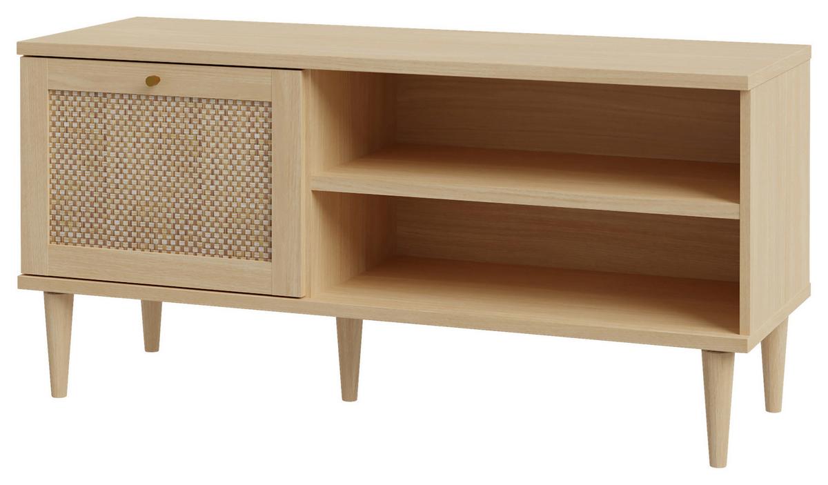 TV-Element Calasetta Eichefarben - Eichefarben/Goldfarben, Natur, Holz/Holzwerkstoff (120,1/57,8/41,4cm) - Premium Living