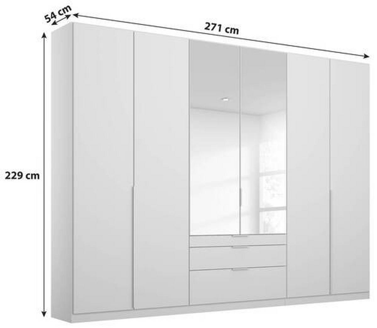 DULAP USI ROTATIVE ALABAMA - argintiu/alb, Modern, material pe bază de lemn (271/229/54cm) - Modern Living