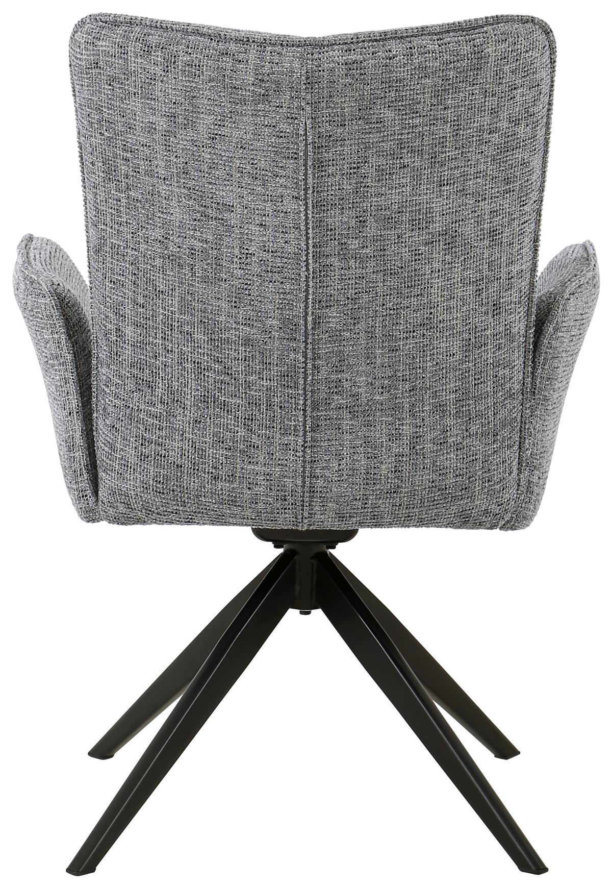 KRZESŁO Z PODŁOKIETNIKAMI OLAF  -EXKLUSIV- - czarny/szary, Design, metal/tkanina (66/90,5/66cm) - Carryhome