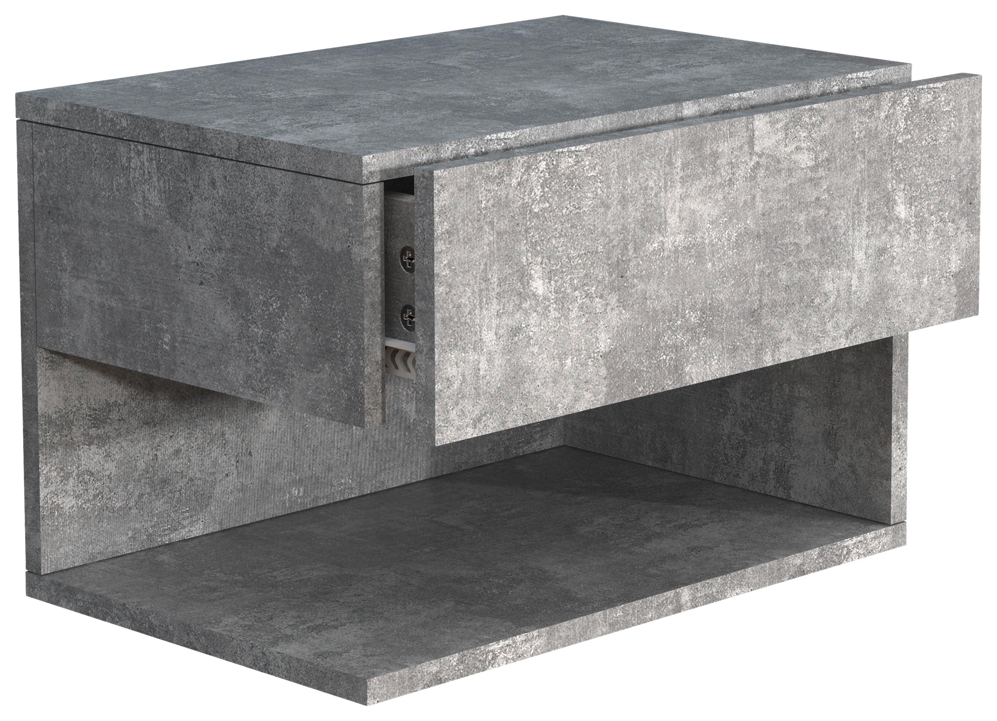 Nočna Omarica Usal Xl 45, Beton - siva, Moderno, leseni material (45/30/32cm) - MID.YOU