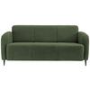 3-Sitzer-Sofa Marone Dunkelgrün Teddystoff - Dunkelgrün/Schwarz, MODERN, Textil/Metall (180/76/90cm) - Livetastic