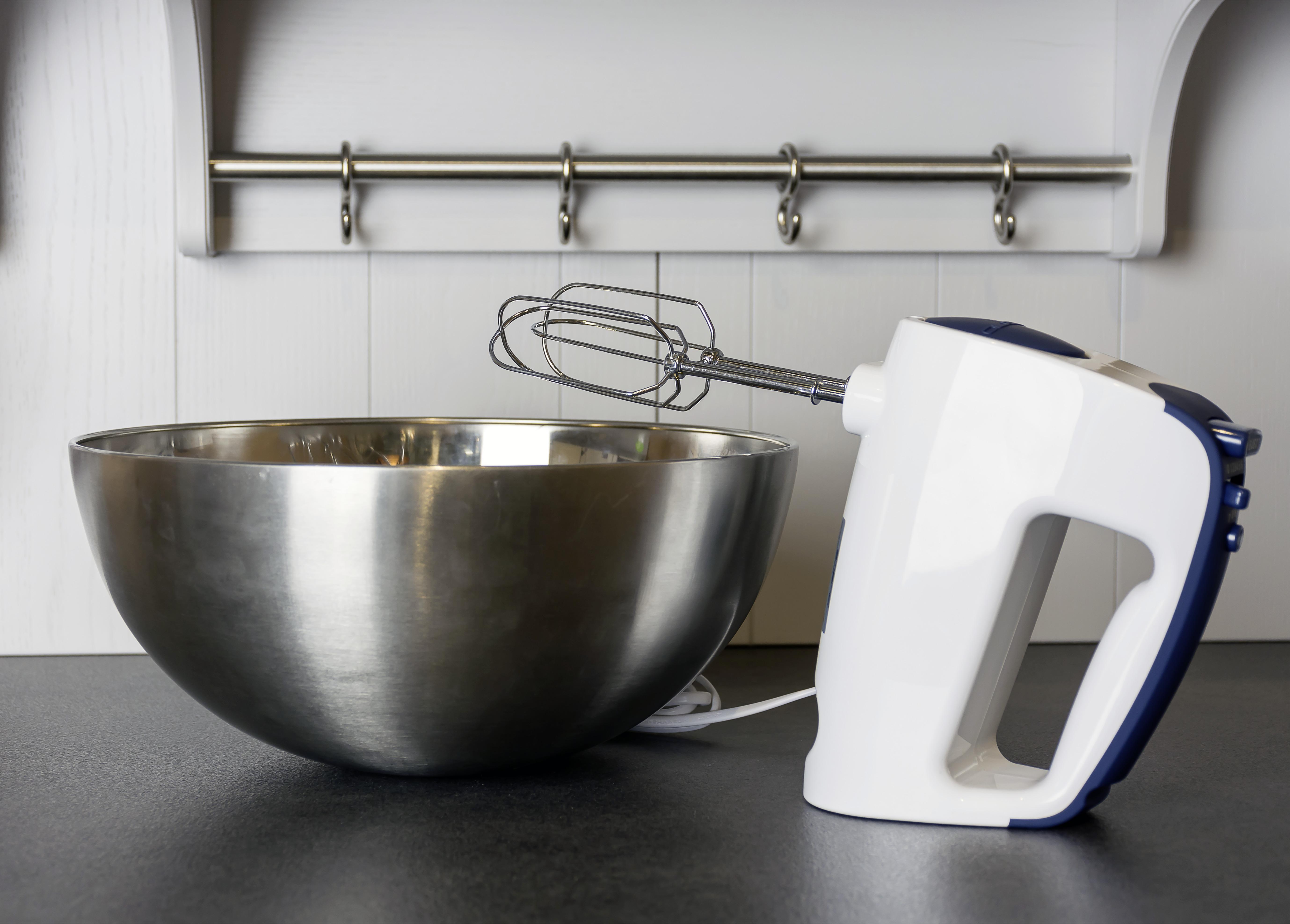 Handmixer Noah in Weiss/Blau - Blau/Weiss, Kunststoff/Metall (18/9cm)