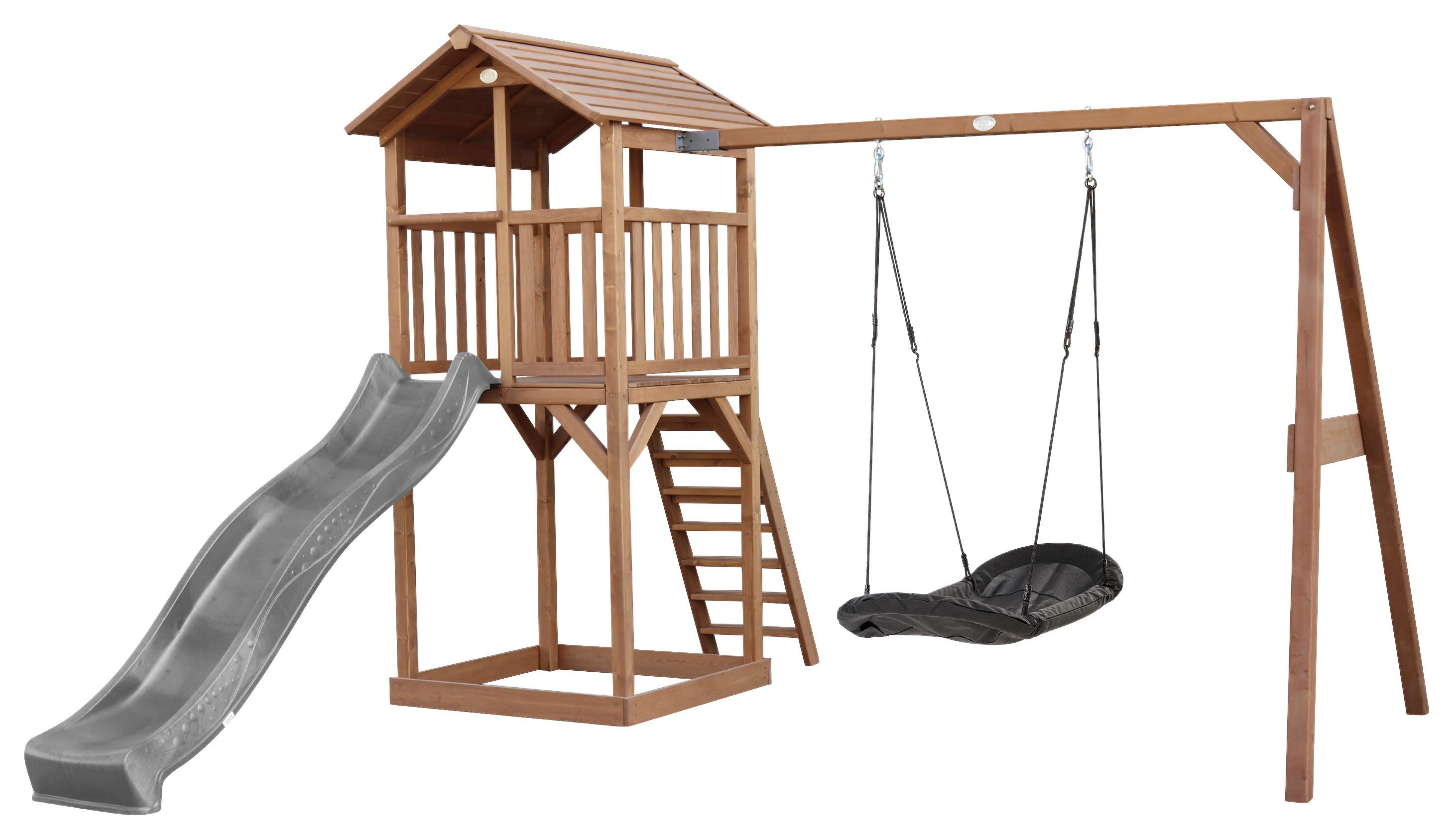 SPIELTURM A025.124.80 - Blau/Schwarz, KONVENTIONELL, Holz/Kunststoff (356,6/241,9/349cm) - Ambia Garden