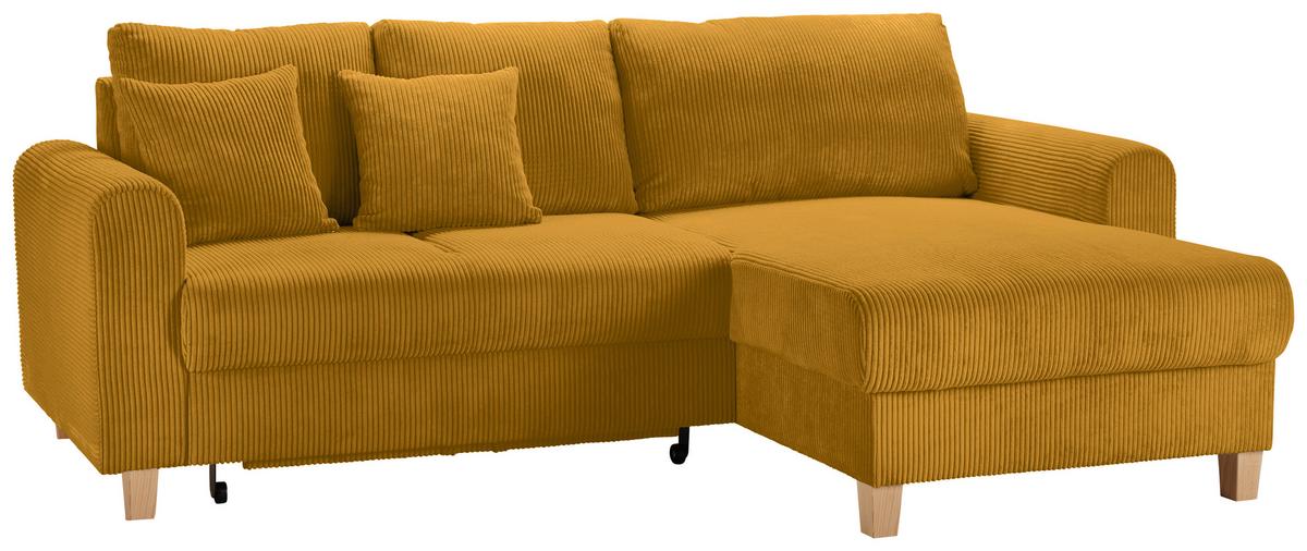 Kutna Garnitura Lille - svijetlo smeđa/curry žuta, Moderno, tekstil/drvo (232/110/156cm) - Best Price