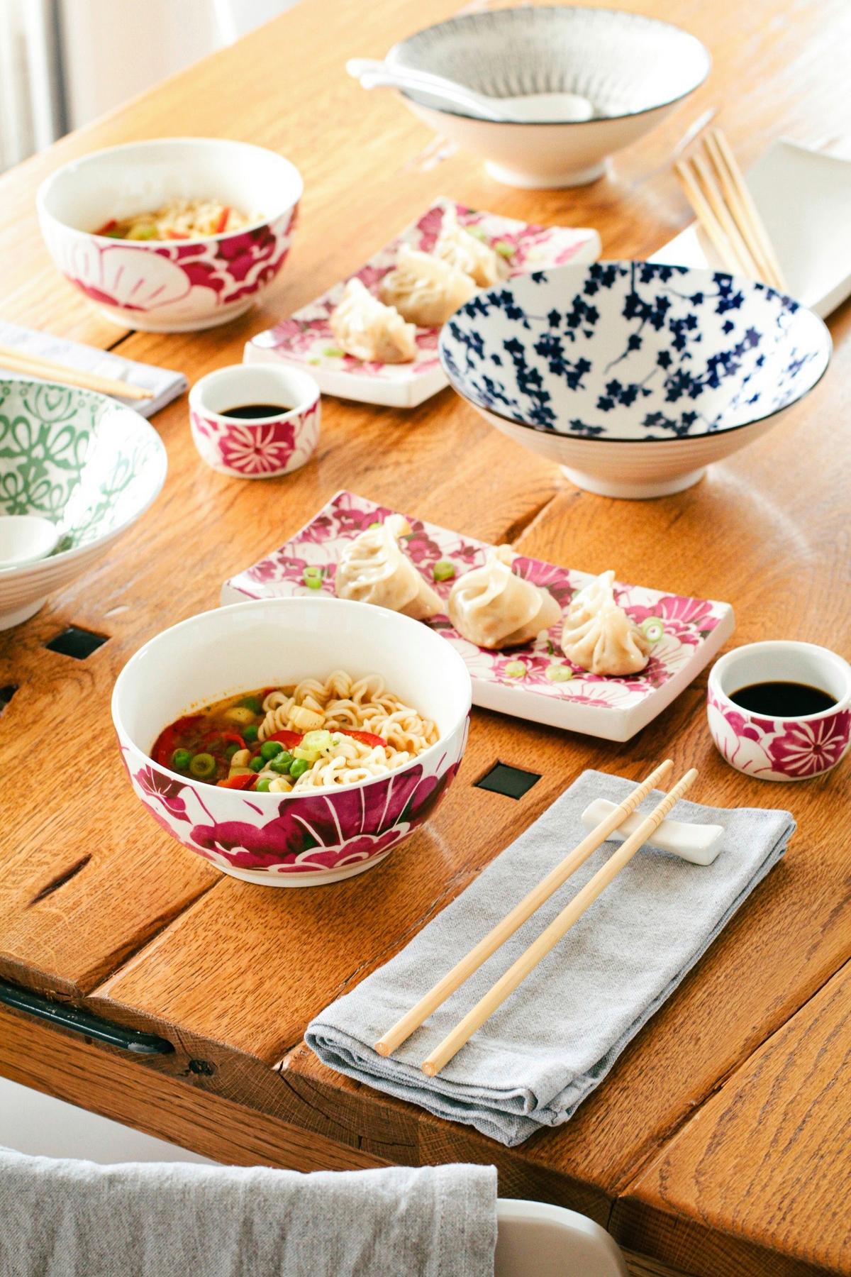 Chinesisches Tafelservice 935644 - Blau/Weiss, Basics, Keramik - Mäser