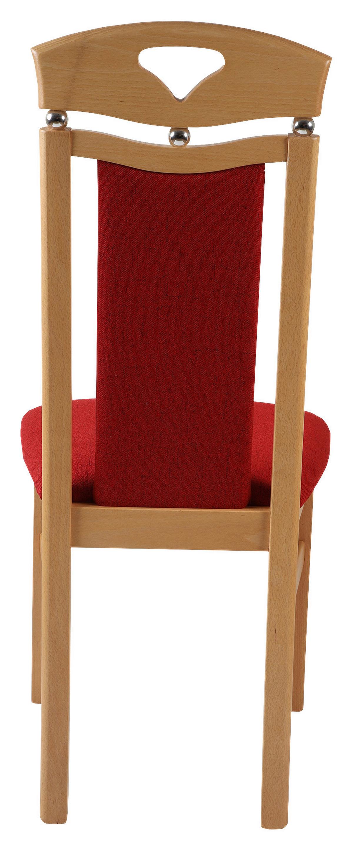 KRZESŁO BERTA II - kolor bukowy/ciemnoczerwony, Konventionell, drewno/tkanina (47/103/46cm) - Livetastic
