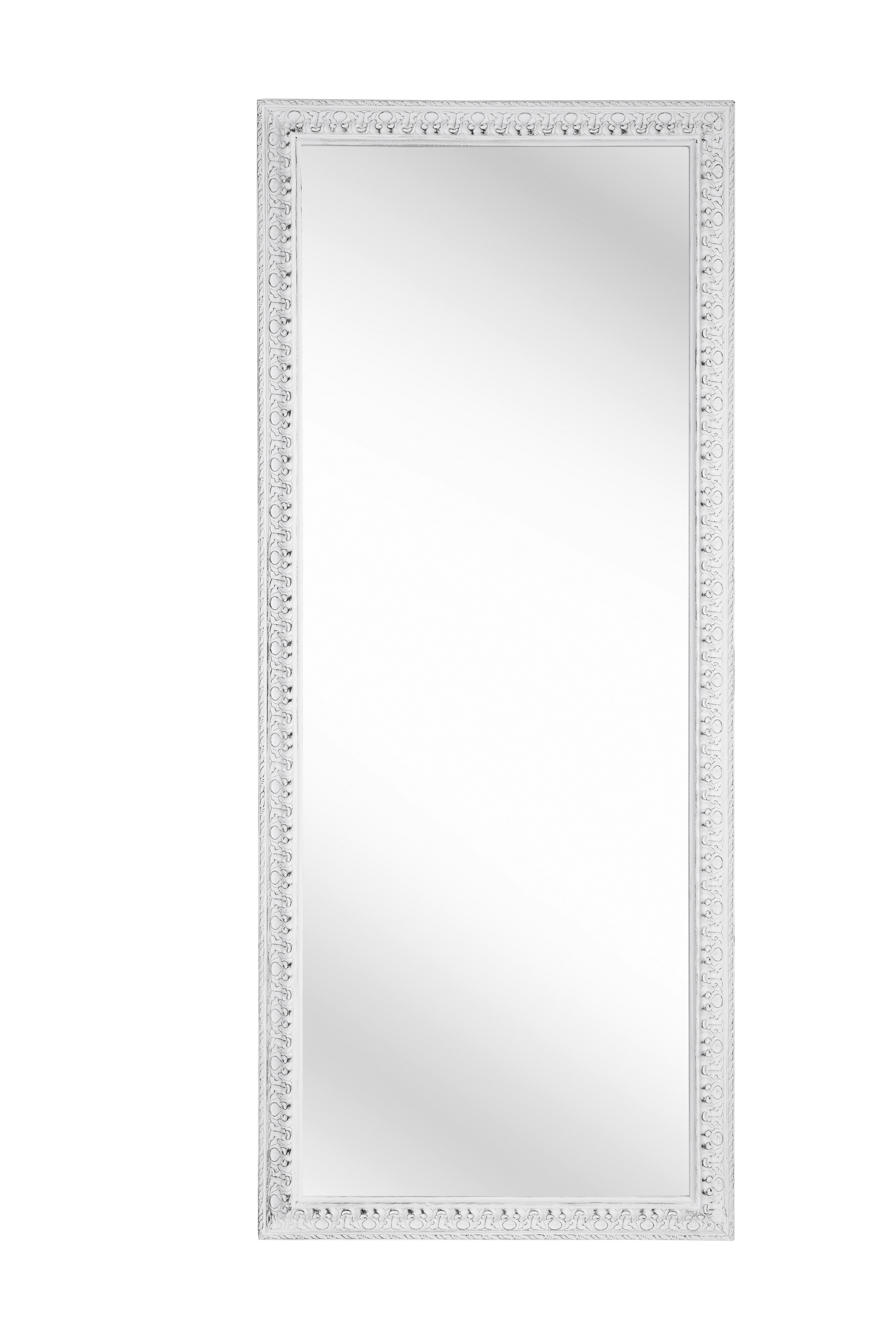 LUSTRO ŚCIENNE EMMA - biały, Lifestyle, drewno/szkło (70/170/3cm) - Carryhome