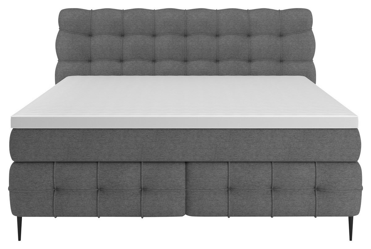 Boxspring Krevet Scarlett - tamno siva/crna, Konvencionalno, drvni materijal/drvo (160/200cm) - Premium Living