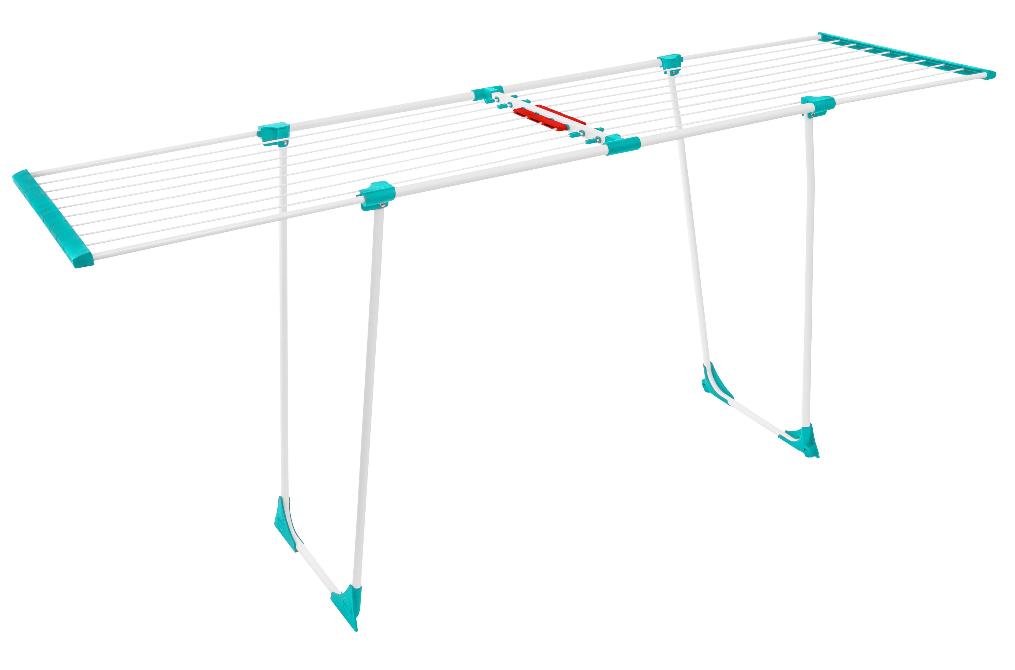 Stojalo Za Sušenje Perila Fleximo - bela/metino zelena, Konvencionalno, kovina/umetna masa (55/90/201cm) - Premium Living